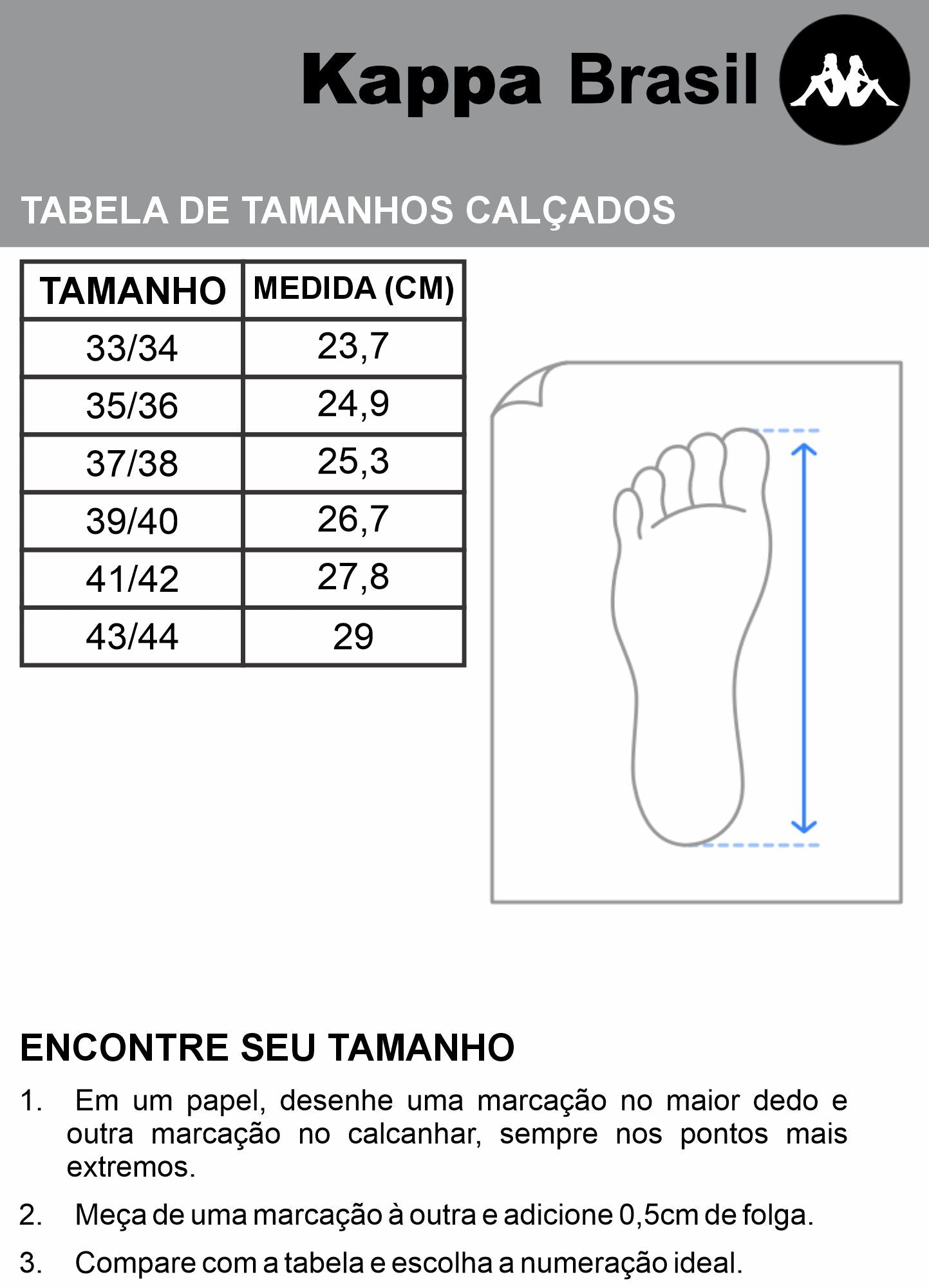Tabela de Tamanhos