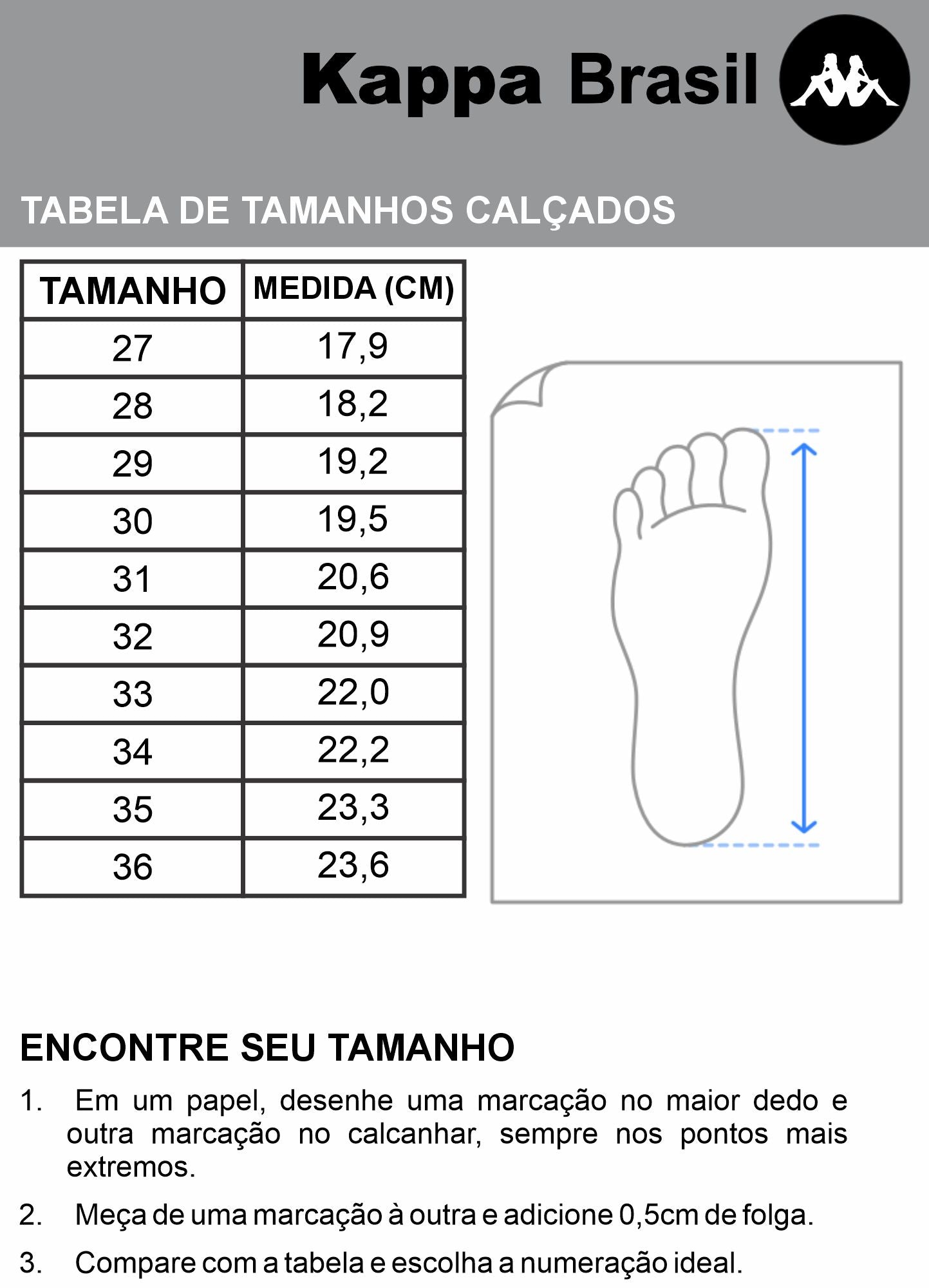 Tabela de Tamanhos