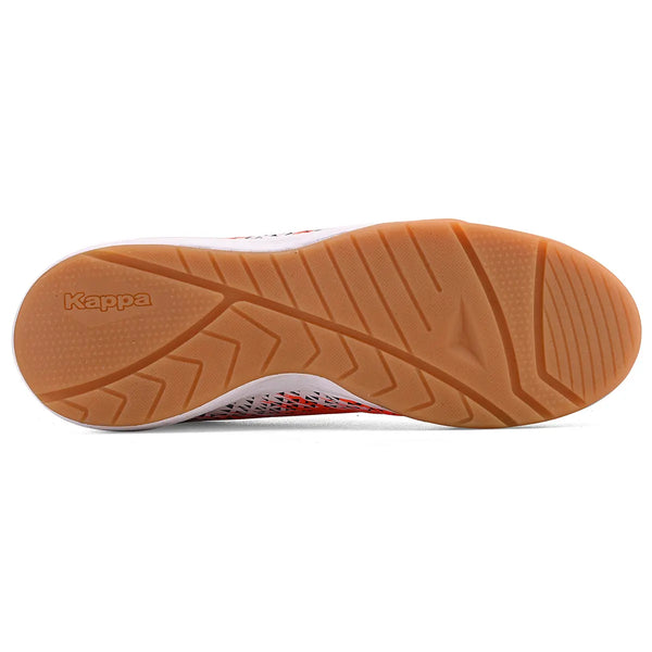 Sola da chuteira laranja Kappa com design antiderrapante e acabamento emborrachado na cor caramelo, ideal para práticas esportivas.